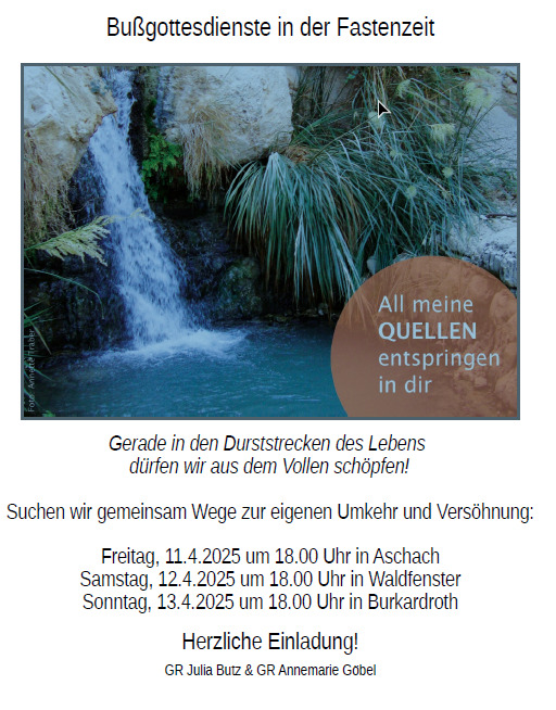Bußgottesdienst Fastenzeit